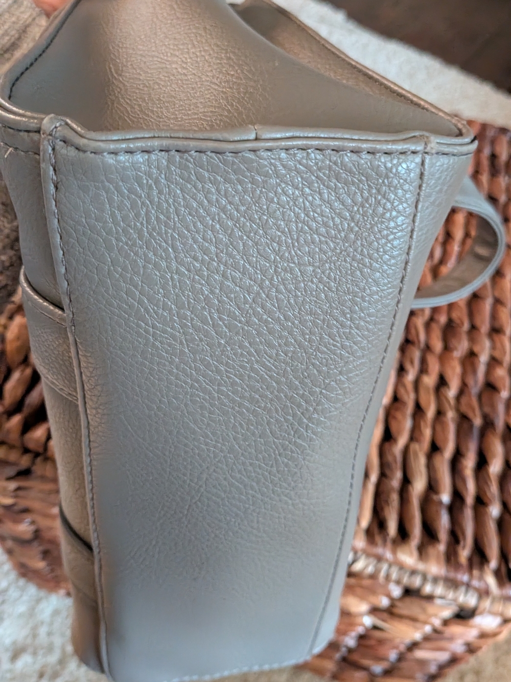 Nicole Miller Grey Studded Structured Satchel Tote Bag - Picture 13 of 16